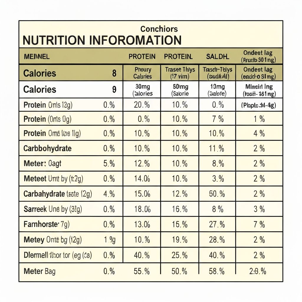 Étkezési információk táblázat formájában, egyértelmű sorokkal